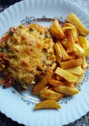 Zöldséges sertésszelet recept fotója