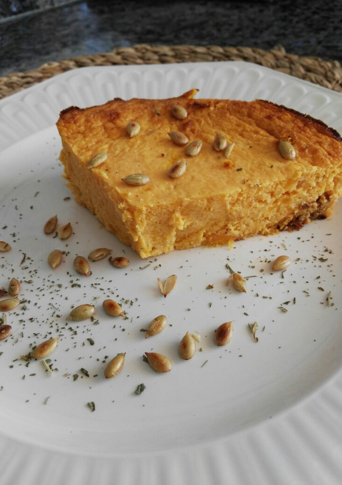Una foto de Soufflé de calabaza y queso