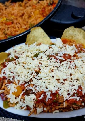 A picture of Mexican rice pulao.