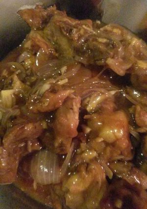 A picture of Steak Pork Ribs in Onion Sauce.