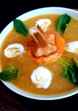 عکسی از دستور سوپ کدو حلوایی باجوپرک مامان دیاناپز👩‍🍳