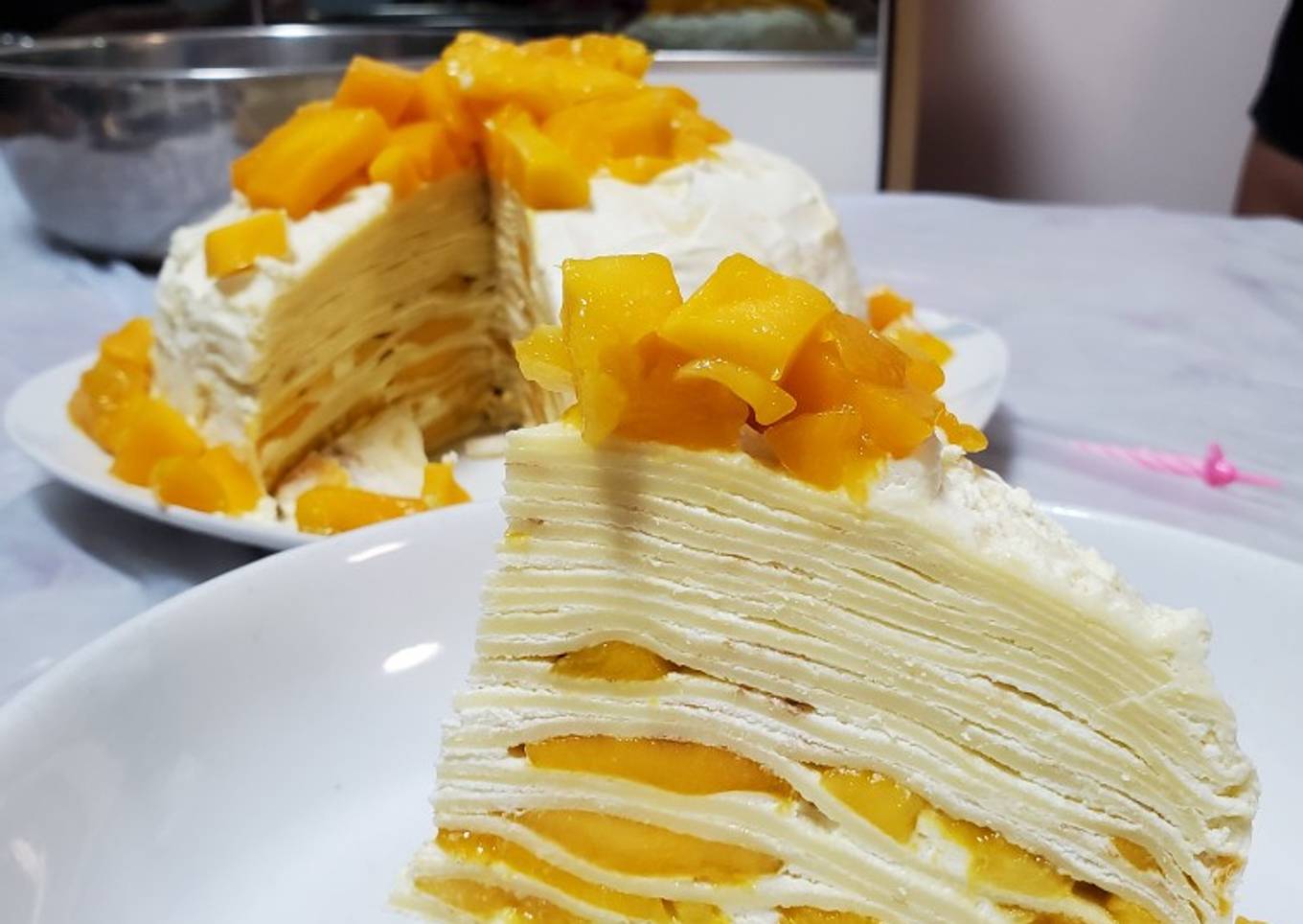 Mango crÃªpe cake