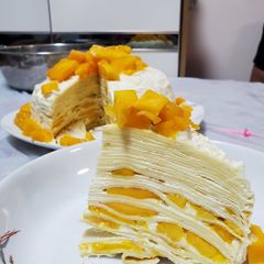 Mango crêpe cake A picture of Mango crêpe cake.
