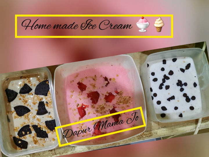 Resep Ice Cream 3 Rasa (OREO mocha -Strawberry raisin -Vanila choco), Menggugah Selera