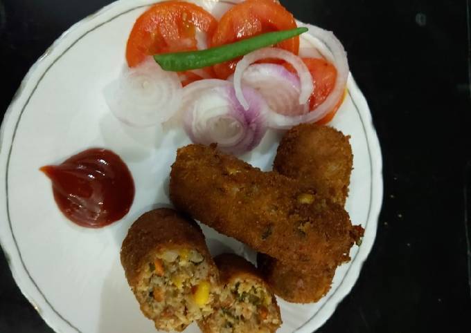 Paneer sweet corn vegetable cutlets