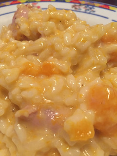 Una foto de Risotto con calabaza y salchicha