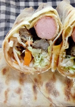 A picture of Homemade Shawarma Wrap.