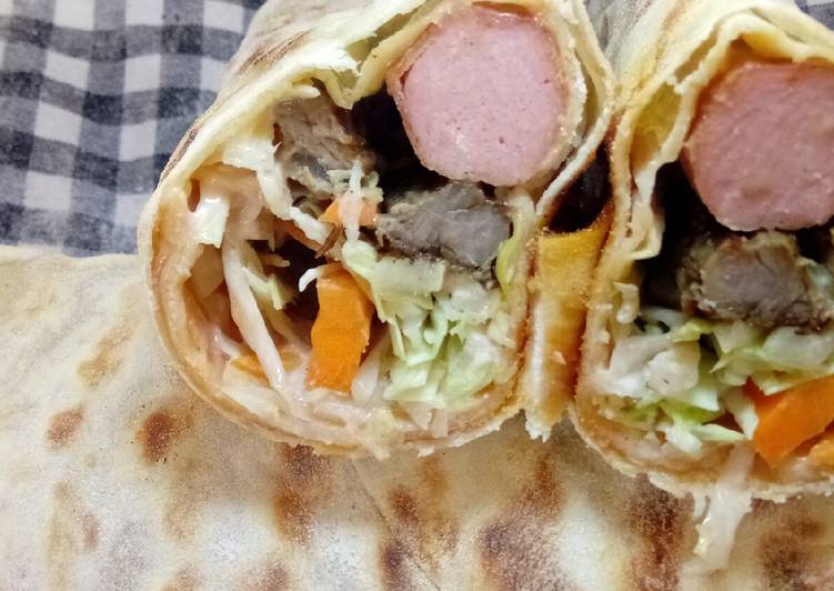 Steps to Make Homemade Homemade Shawarma Wrap