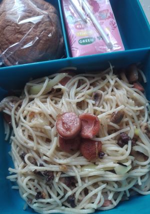 Foto resep Menu bekal sekolah: spaghetti aglio olio