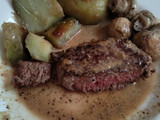Filete con champiñones