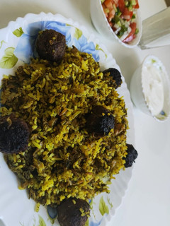 عکسی از دستور کلم پلو با گوشت قلقلی