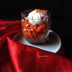 A picture of GAJJAR KA HALWA /CARROT HALWA.
