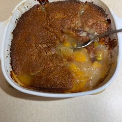 A picture of Peach Cobbler.