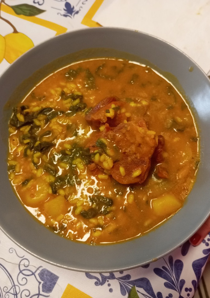 Una foto de Arroz con acelgas