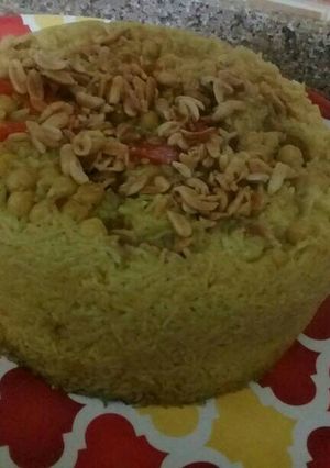 صورة لوصفة مقلوبة باذنجان وحمص