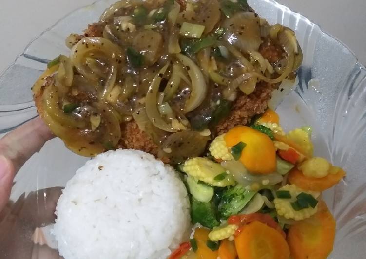 Chicken Katsu with Black Pepper Sauce