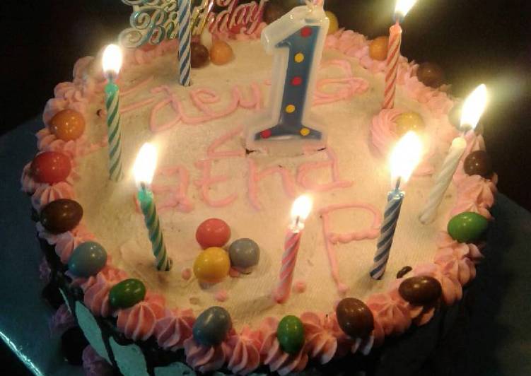 Resep Birthday cake simple #beranibaking yang Menggugah Selera