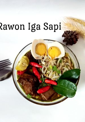 Foto resep Rawon Iga Sapi (pakai Tauge / Kecambah kacang hijau)