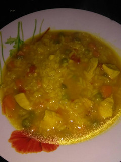 Una foto de Arroz caldoso con pollo