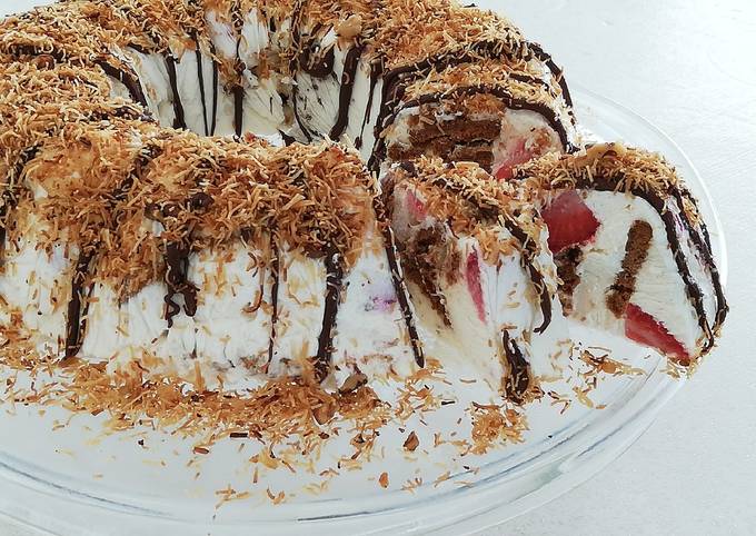 Glace fraises speculoos et kadayıf