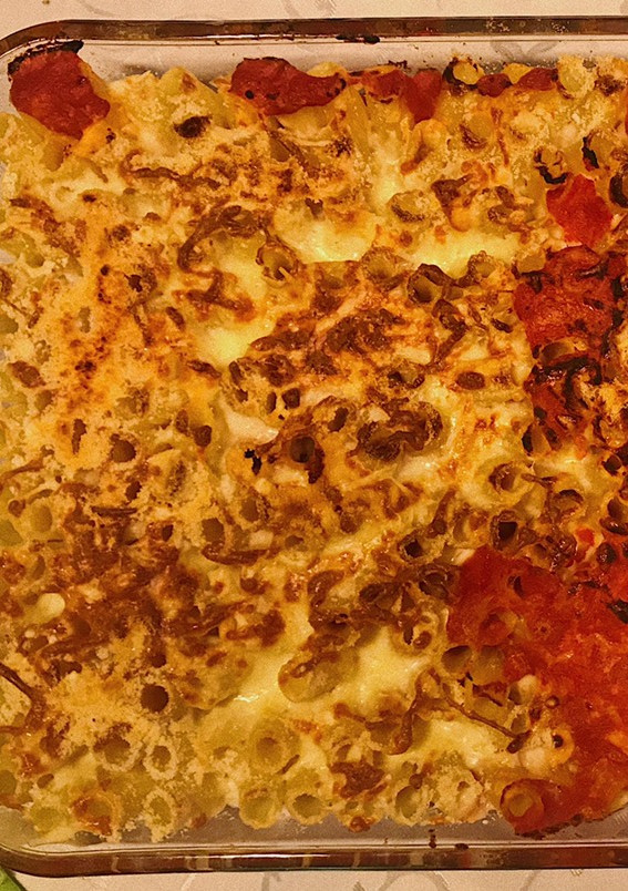 Una foto de Rigatoni gratinados