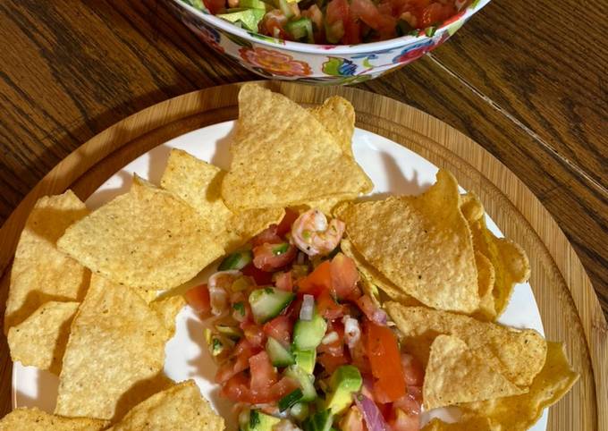 Steps to Make Gordon Ramsay Loaded Avocado Shrimp Salsa