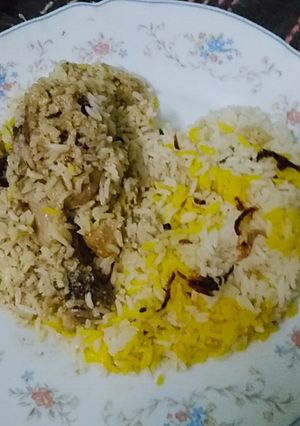 A picture of White biryani.