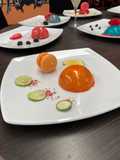 Mousse de piloncillo y jelly de tejocote con guayaba