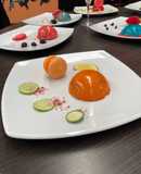 Mousse de piloncillo y jelly de tejocote con guayaba