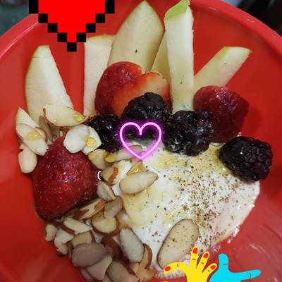 Yogurt con frutas Receta de yujey- Cookpad