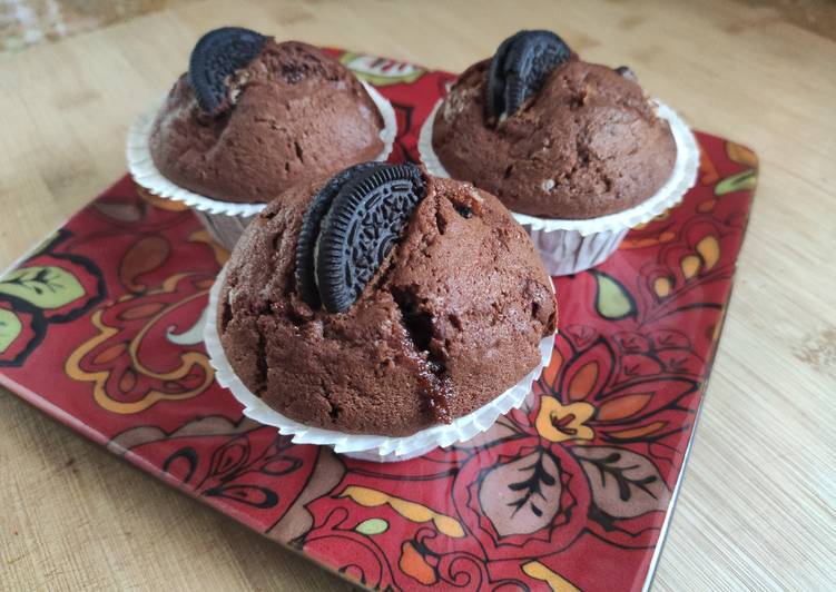 Muffins de chocolate y oreo