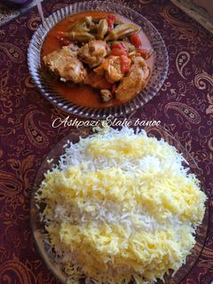 عکسی از دستور خورشت بامیه با مرغ