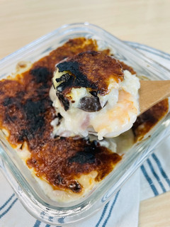 焗烤蝦仁燉飯|過熱水蒸氣烤箱微波爐 的食譜成品照片