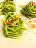 Spaghetti con pesto di rucola