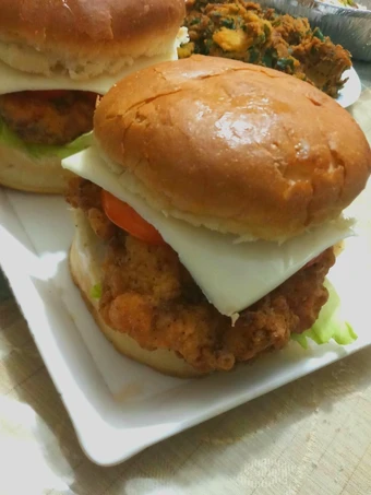 Recipe Air-fried chicken zinger burger the Delicious So Delicious