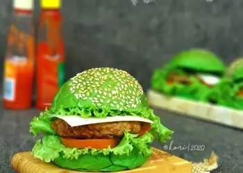 Masakan Populer Burger Hijau Patty Kulit Pisang Gurih Mantul