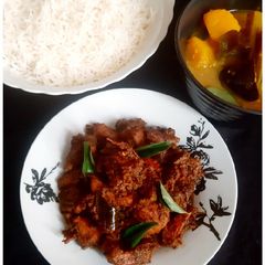 Rustic Style Spicy Chettinad Mutton A picture of Rustic Style Spicy Chettinad Mutton.