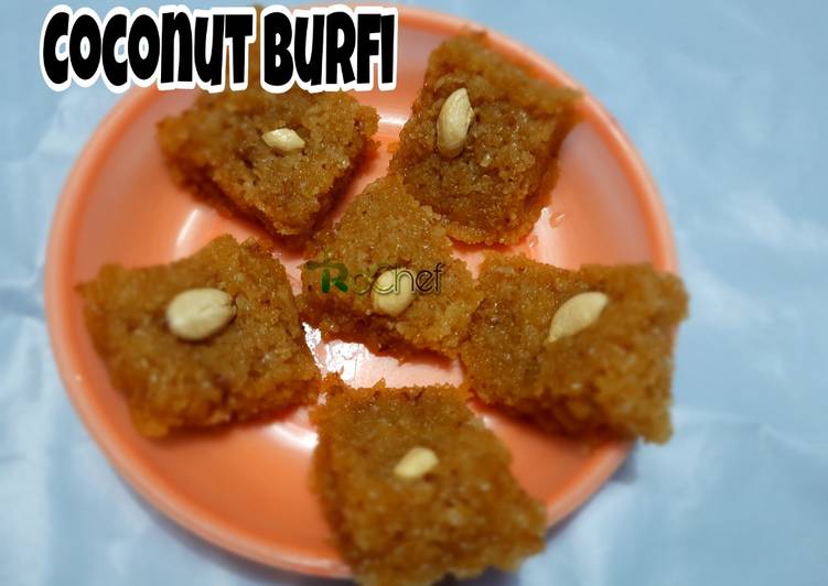 Coconut burfi with jaggery