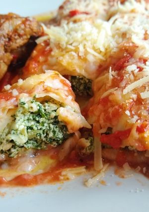 Una foto de Canelones de espinaca