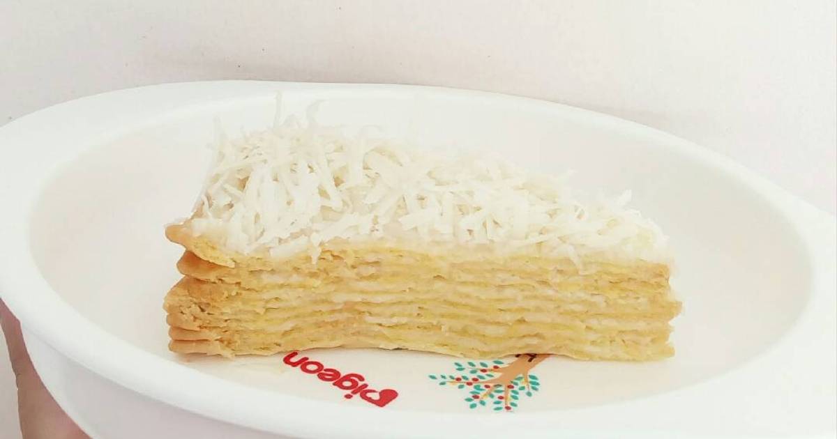 Resep Mille Crepes Nissin Crackers MPASI oleh dinar indah palupi