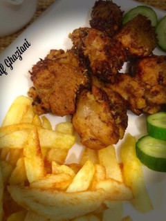 A picture of Fried Chicken with Fries 🍟.