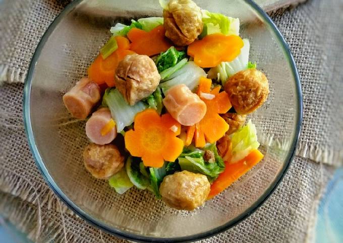 Resep Tumis Sawi Putih Bakso N Sosis Oleh Sonia Stephanie Cookpad