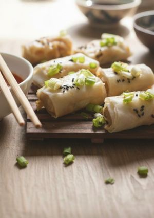 Una foto de Rollitos de wonton rellenos de cerdo al vapor