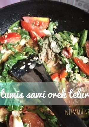 Foto resep Tumis sawi orek telur