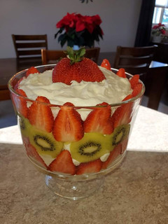 A picture of Creamy Fruit and Cake Delight Trifle.