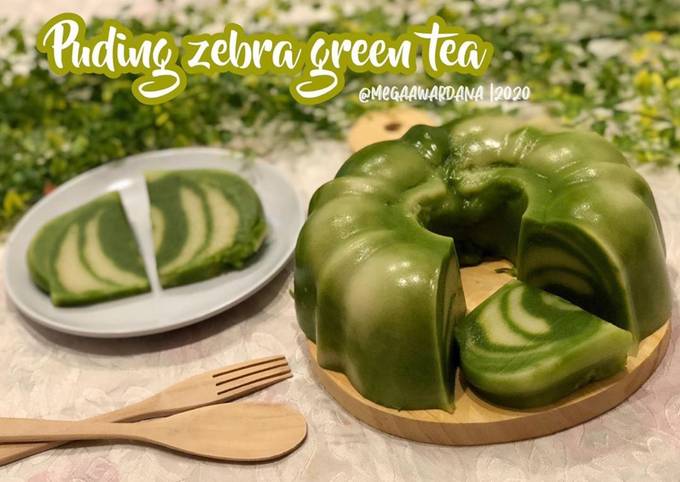 Resep Puding zebra green tea Anti Gagal