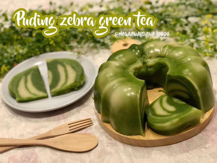 Resep Puding zebra green tea Anti Gagal