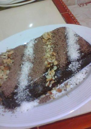 صورة لوصفة كيكة شوكولاتة المزدوجة