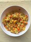 Falso cuscus de coliflor con verduras