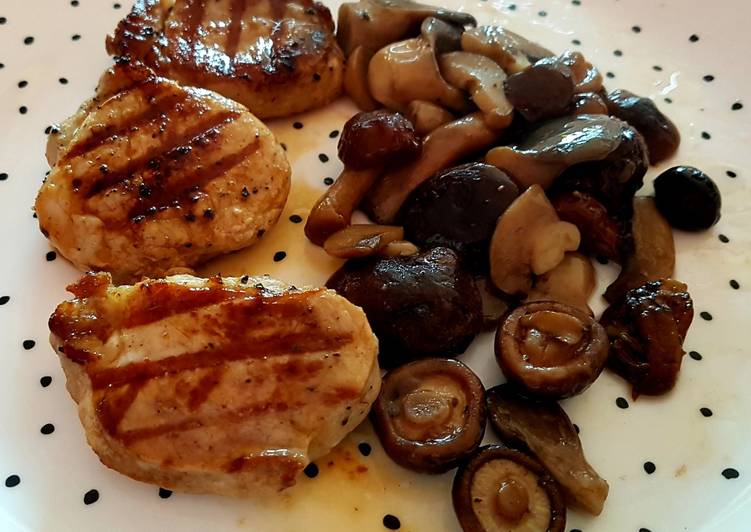 Solomillo asado con setas